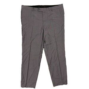 Mattarazi Dress Pants Super 160s Wool Trousers Grey Birdseye 38x30